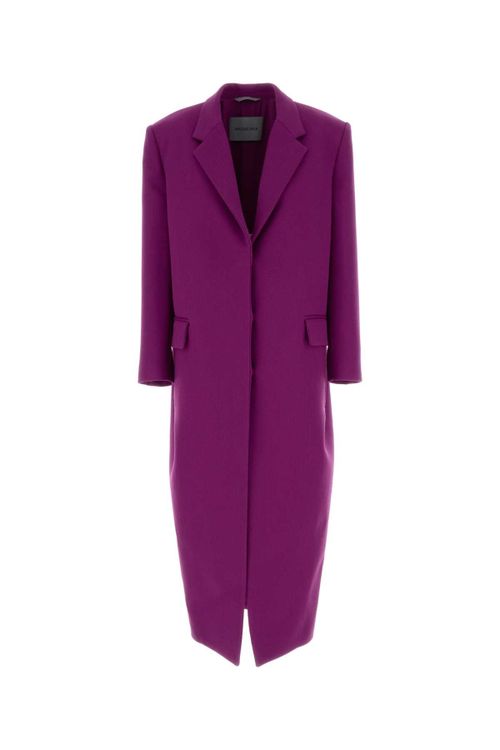 Wool Gabardine Coat — Purple