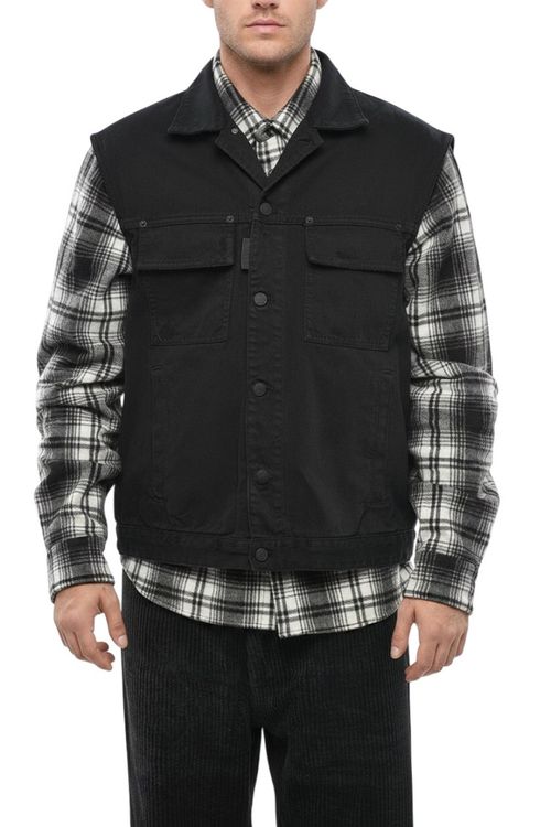 Black Slim Sleeveless Jacket