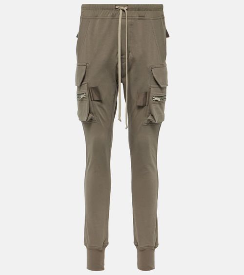 High-rise cotton-blend slim cargo pants