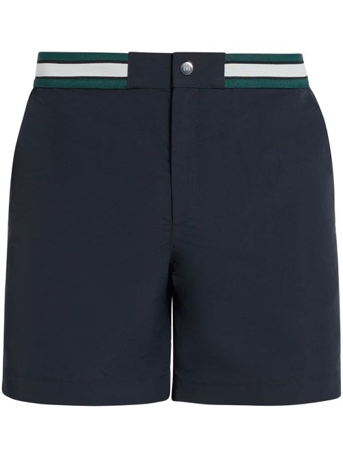 Striped-waistband deck shorts - Black