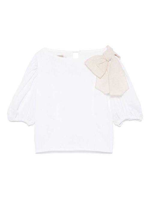 La Stupenderia bow-embellished blouse - White