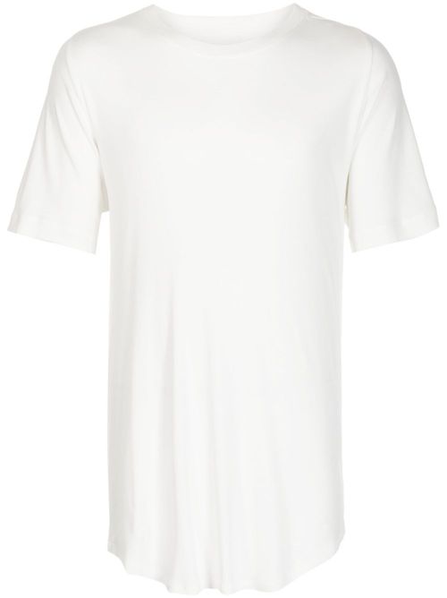 Curved-hem cotton T-shirt - White