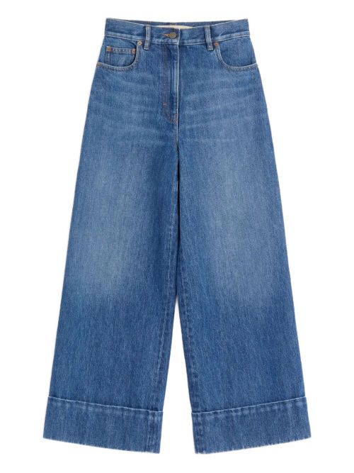 Denim Trousers With V Gold