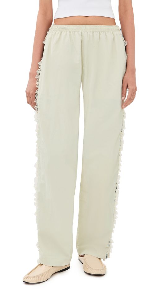 Wilbur Ruched Stripe Pants Ivory/Blue