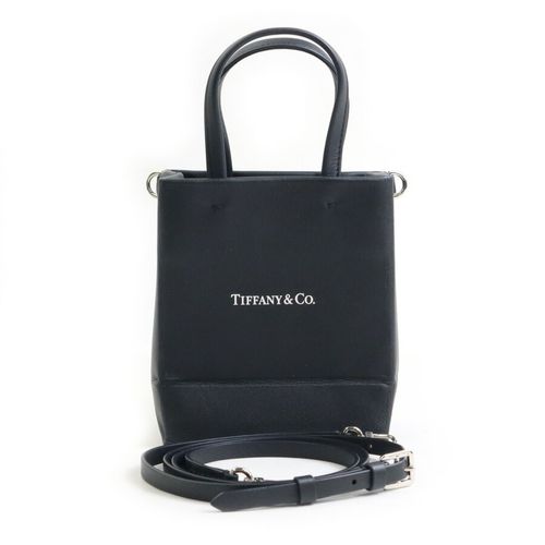 Tiffany Black Leather Shoulder Bag Pre-Owned