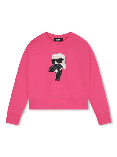 Ikonik Karl cotton blend sweatshirt - Pink