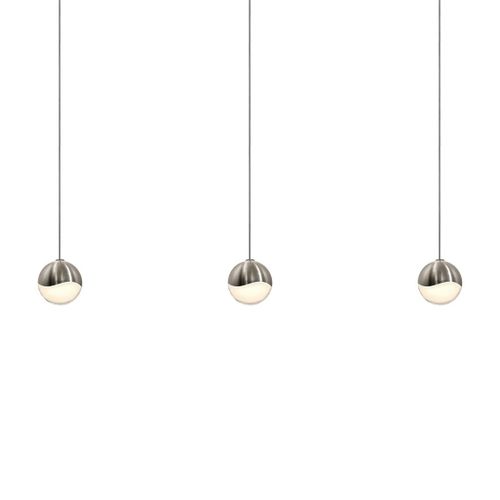 Grapes 36.5" 3-Light LED Pendant in Satin Nicke