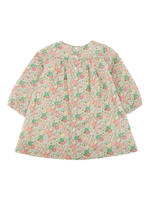 Floral print smocked dress - Pink