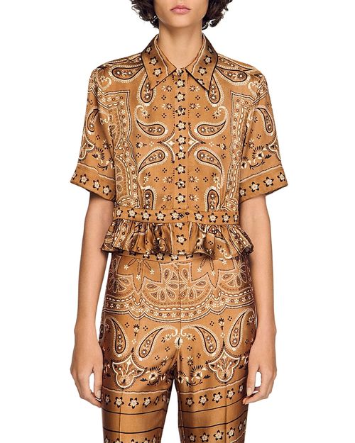 Vanessi Bandana Print Cropped Shirt