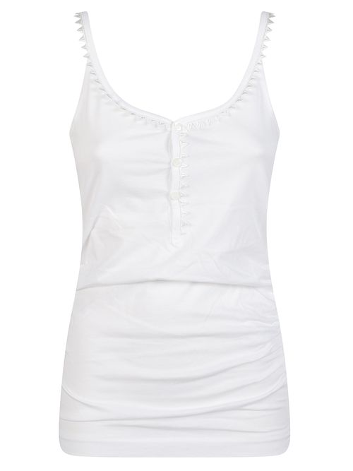 Essential Cotton Tank Top with Front Buttons