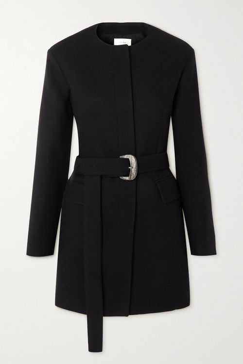 Monacci Belted Cashmere Jacket - Black - US8