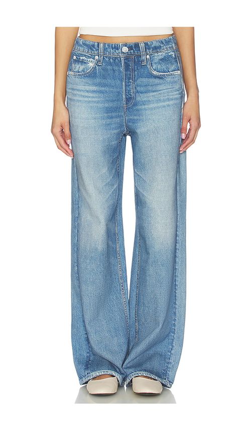 Rag & Bone x REVOLVE rb Miramar Fleece Wide Leg Jeans in Navy. XS. Also in