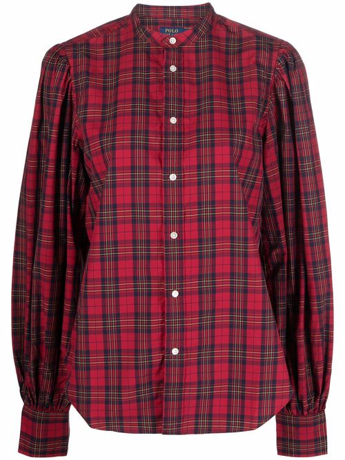 Tartan-print shirt - Red
