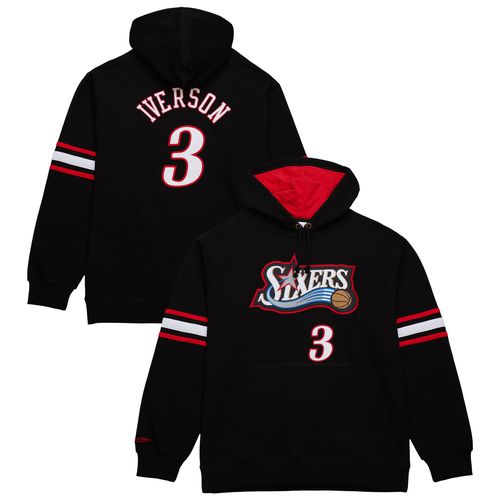 Men's Allen Iverson Black Philadelphia 76ers Name & Number Pullover Hoodie