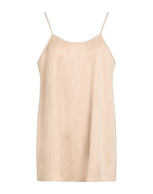 Crème Woman Top Beige Size 6 Lyocell, Linen, Silk
