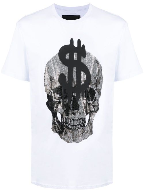 Skull-print crew-neck T-shirt - White