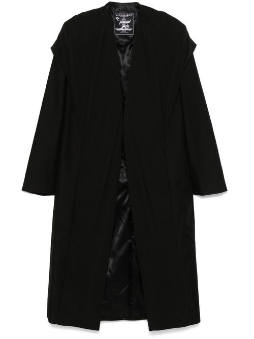 Draped-detail coat - Black