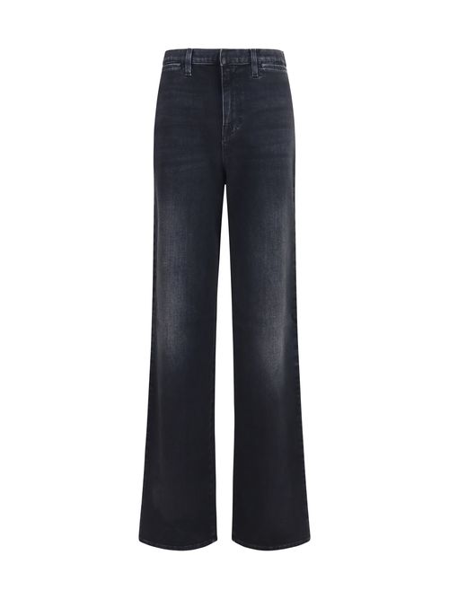 Stretch Cotton with Web Stripe Jeans — Black