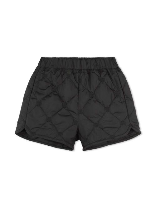 Logo-embroidered quilted shorts - Black