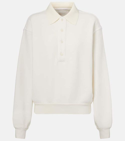 Remi cotton-blend fleece polo sweatshirt
