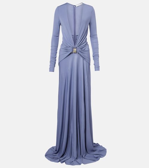 Bezel Quartz embellished maxi dress