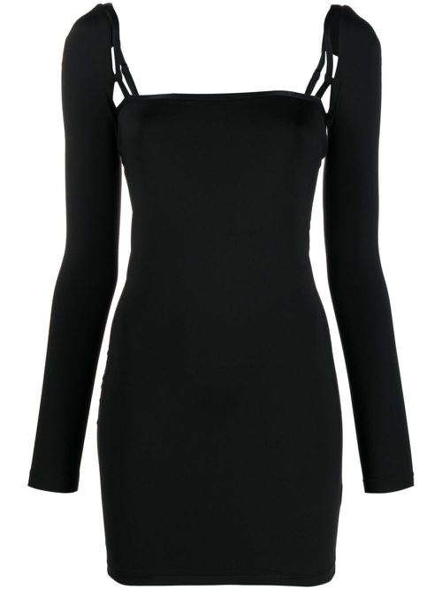 Cut-out stretch-jersey minidress - Black