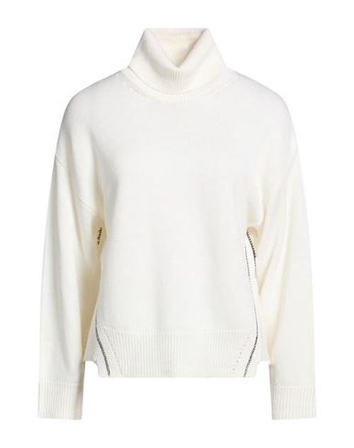 Woman Turtleneck Ivory Size 6 Merino Wool
