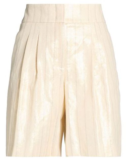 Woman Shorts & Bermuda Shorts Gold Size 6 Linen, Cotton, Polyester, Polyamide