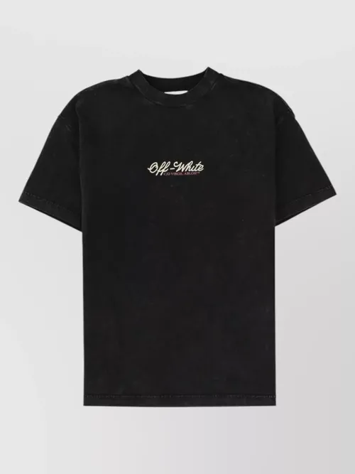 Off-White - logo crew neck t shirt graphic embroidery