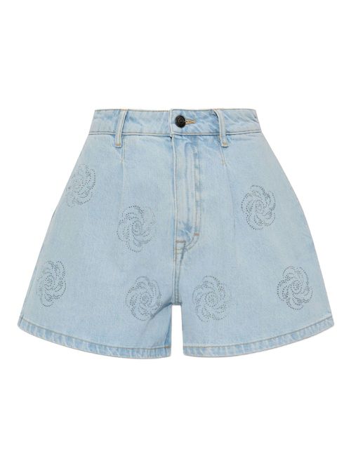 ROTATE BIRGER CHRISTENSEN studded denim shorts - Blue