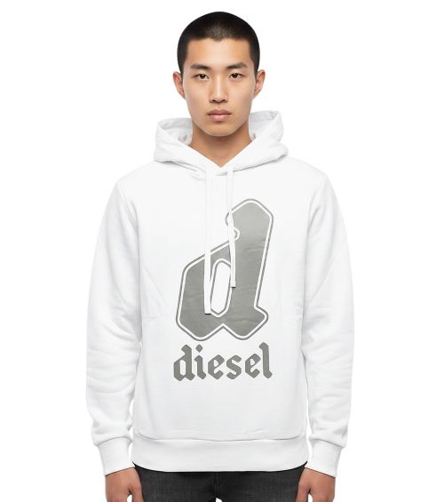 White Logo Regular Hoodie