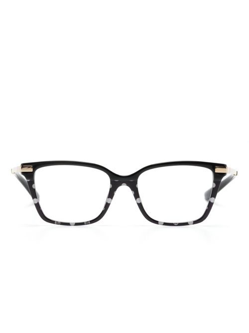 Polka-dot square-frame glasses - Black