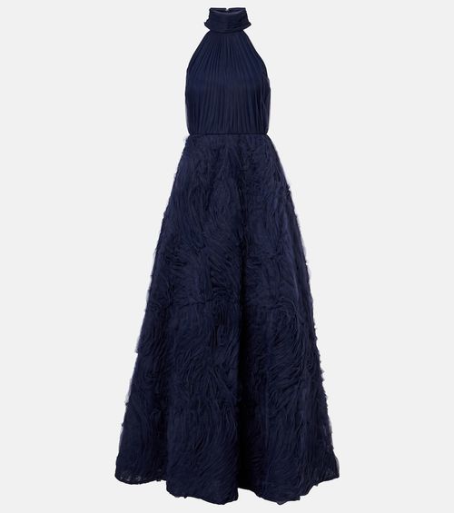 Jasmine pleated tulle gown