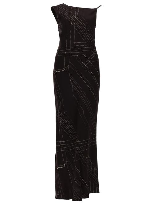 Black One Shoulder Maxi Dress
