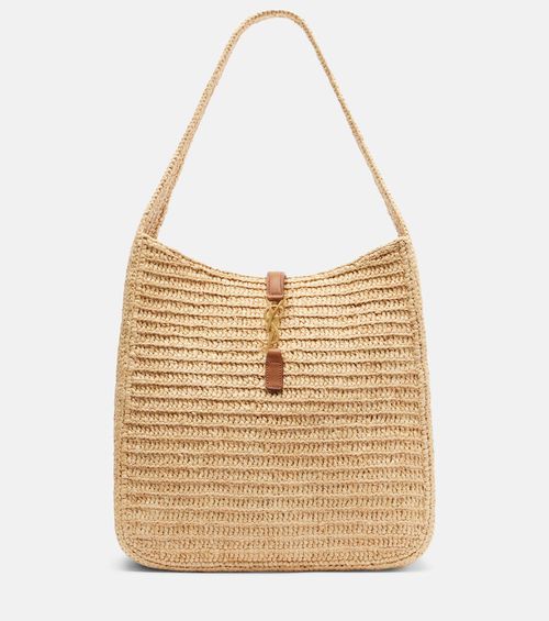 Le 5 à 7 Large raffia shoulder bag