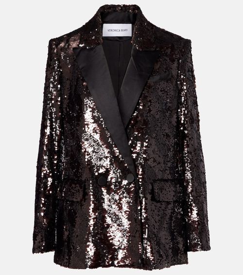 Sequined double-breasted blazer