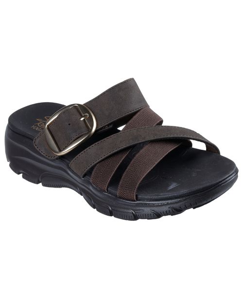 Women's Relaxed Fit: Easy Going - Perfect Company Slide Sandals from Finish Line - Chocolate