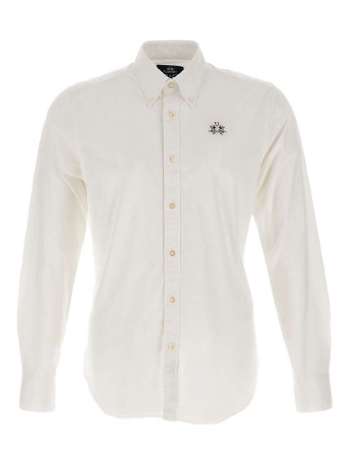 Embroidered button-down shirt - White
