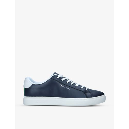 Mens Navy Rex Stripe Leather Trainers