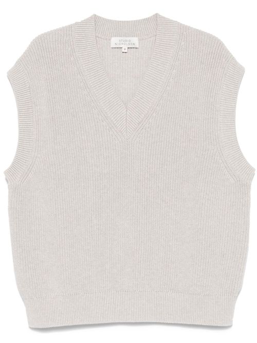 Ribbed-knit vest - Grey