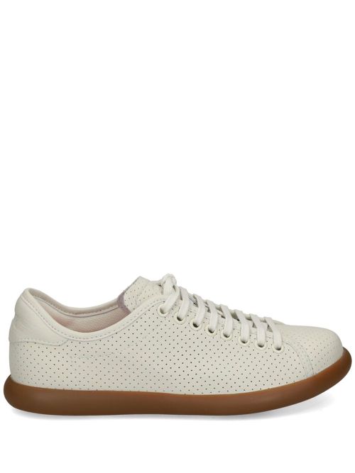 Perforated lace-up sneakers - White