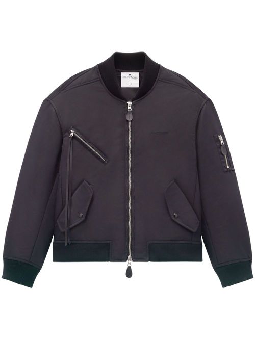 Logo-embroidered bomber jacket - Black