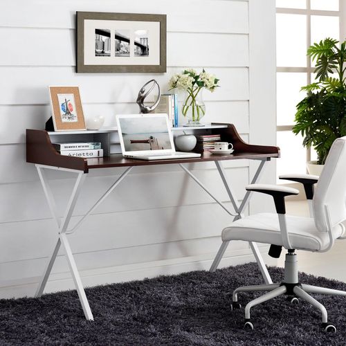 Modway Bin Office Desk, Cherry