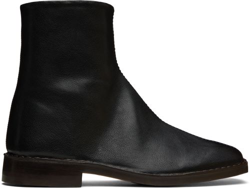 LEMAIRE Black Piped Zipped Boots