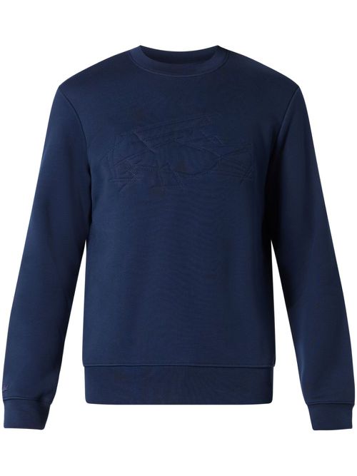 Crocodile-embroidered sweatshirt - Blue