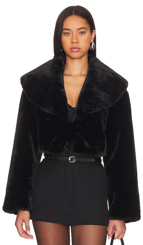 LAMARQUE Danika Cropped Jacket in Black.  XL. Also in