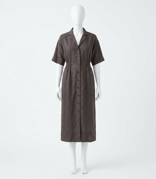 Topanga Drape Shirtdress In Washed Black