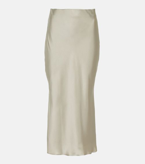 Satin midi skirt