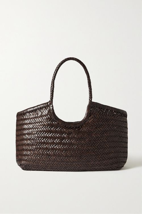 Nantucket Big Woven Leather Tote - Brown