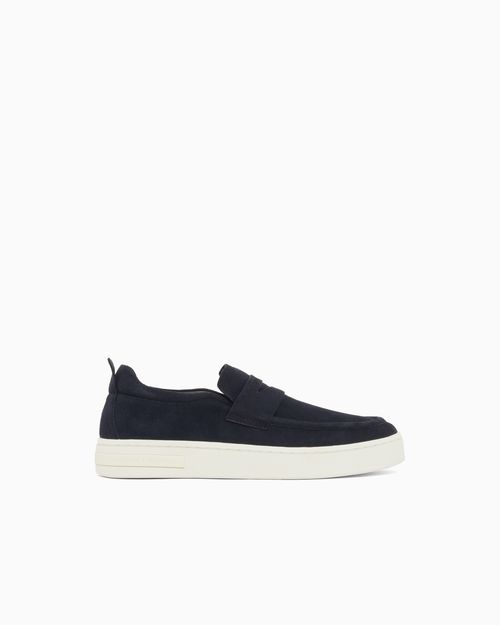 Suede slip-on with epaulette